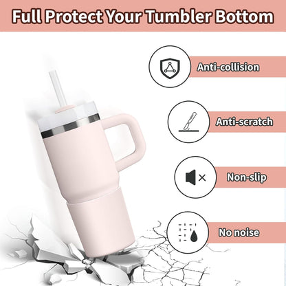 Higher Silicone Boot Compatible with Stanley Quencher H2.0 20/30/40oz | Tumbler Cups Anti-Slip & Anti-Scratch Soft Water Bottle Bottom Sleeve Cover Protector for IceFlow Flip 20/30oz, BPA Free - Colors A