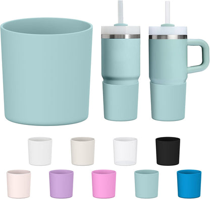 Higher Silicone Boot Compatible with Stanley Quencher H2.0 20/30/40oz | Tumbler Cups Anti-Slip & Anti-Scratch Soft Water Bottle Bottom Sleeve Cover Protector for IceFlow Flip 20/30oz, BPA Free - Colors A
