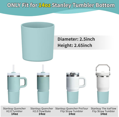 Higher Silicone Boot Compatible with Stanley Quencher H2.0 20/30/40oz | Tumbler Cups Anti-Slip & Anti-Scratch Soft Water Bottle Bottom Sleeve Cover Protector for IceFlow Flip 20/30oz, BPA Free - Colors A