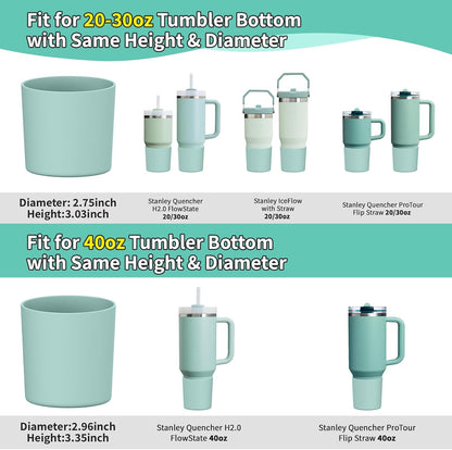 Higher Silicone Boot Compatible with Stanley Quencher H2.0 20/30/40oz | Tumbler Cups Anti-Slip & Anti-Scratch Soft Water Bottle Bottom Sleeve Cover Protector for IceFlow Flip 20/30oz, BPA Free - Colors A