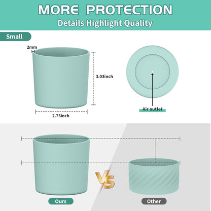 Higher Silicone Boot Compatible with Stanley Quencher H2.0 20/30/40oz | Tumbler Cups Anti-Slip & Anti-Scratch Soft Water Bottle Bottom Sleeve Cover Protector for IceFlow Flip 20/30oz, BPA Free - Colors A