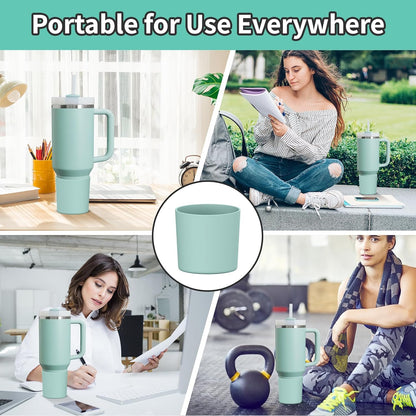 Higher Silicone Boot Compatible with Stanley Quencher H2.0 20/30/40oz | Tumbler Cups Anti-Slip & Anti-Scratch Soft Water Bottle Bottom Sleeve Cover Protector for IceFlow Flip 20/30oz, BPA Free - Colors A