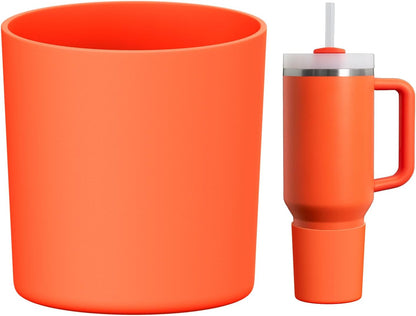 Higher Silicone Boot Compatible with Stanley Quencher H2.0 20/30/40oz | Tumbler Cups Anti-Slip & Anti-Scratch Soft Water Bottle Bottom Sleeve Cover Protector for IceFlow Flip 20/30oz, BPA Free - Colors A