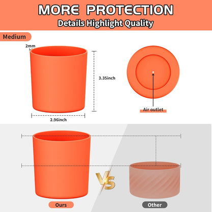 Higher Silicone Boot Compatible with Stanley Quencher H2.0 20/30/40oz | Tumbler Cups Anti-Slip & Anti-Scratch Soft Water Bottle Bottom Sleeve Cover Protector for IceFlow Flip 20/30oz, BPA Free - Colors A