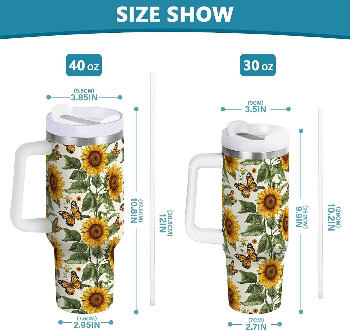 Pink Rose Floral Roses 30 oz Tumbler with Handle and Straw Lid, Insulated Stainless Steel Water Bottle Portable Travel Coffee Tea Mug Cup