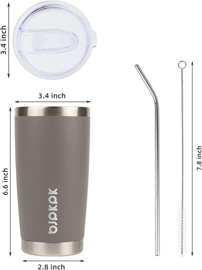30 oz Tumbler with Lid and Straw, Insulated Stainless Steel Cup | Double Wall Vacuum, BPA Free, Leak Proof, Keeps Hot/Cold, Travel & Beach Ready, Car Holder Fit, Brick Red - Colors B
