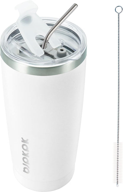 30 oz Tumbler with Lid and Straw, Insulated Stainless Steel Cup | Double Wall Vacuum, BPA Free, Leak Proof, Keeps Hot/Cold, Travel & Beach Ready, Car Holder Fit, Brick Red - Colors B