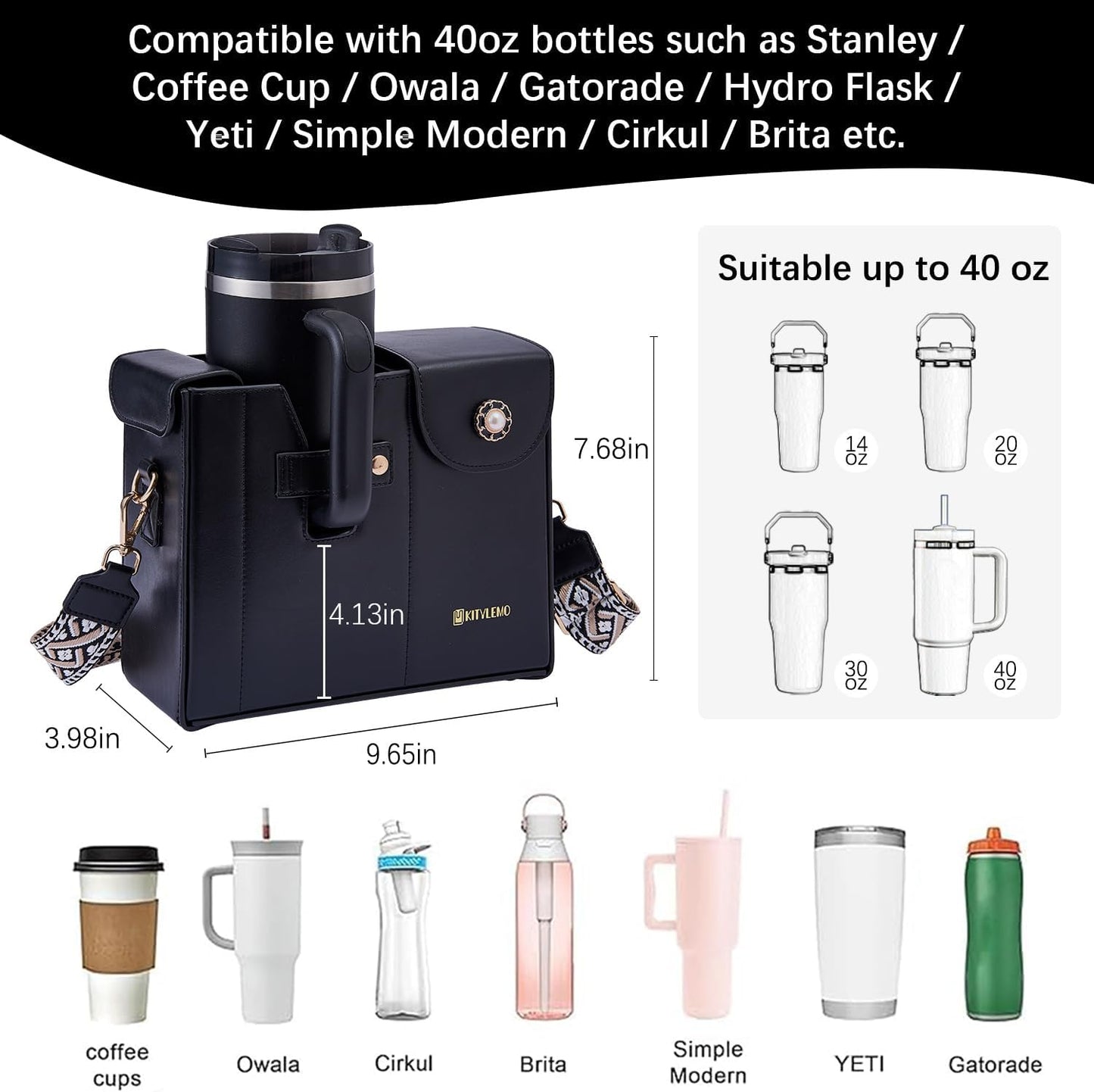 Stanley Cup Purse.Stanley Purse Cup Holder Bag.Water Bottle Holder. Bag with Water Bottle Pocket