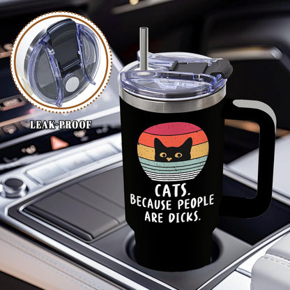 Cat Tumbler 40oz, Insulated Pink Cat Cup Gifts for Women Girls | Funny Cats Tumbler Leakproof, Cats Water Bottle for Gym Office Travel, Mothers Day Birthday Gifts for Cats Lovers, 1 Pack