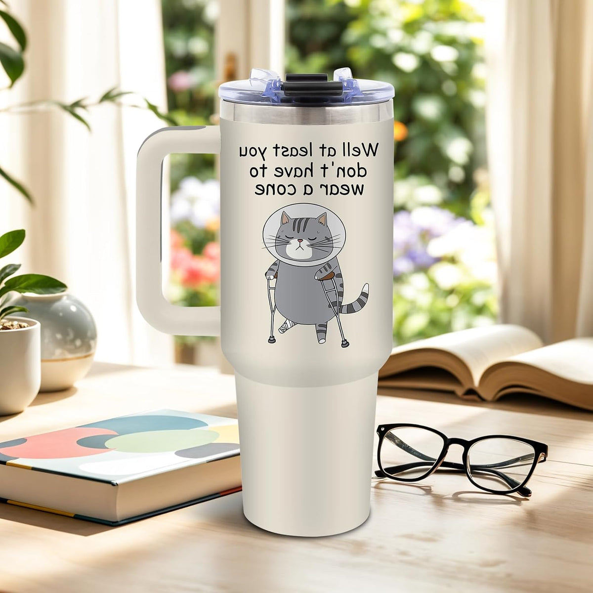 Cat Tumbler 40oz, Insulated Pink Cat Cup Gifts for Women Girls | Funny Cats Tumbler Leakproof, Cats Water Bottle for Gym Office Travel, Mothers Day Birthday Gifts for Cats Lovers, 1 Pack
