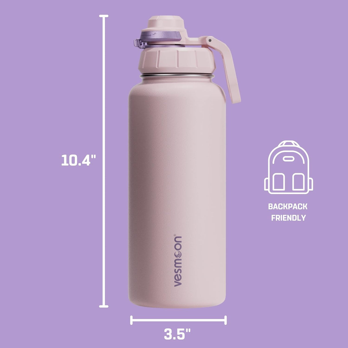 Vessence 24 Oz Stainless Steel Tea Infuser Bottle for Loose Leaf Tea, Water, Herbs, Fruits - Triple Layered Insulated, Leak Proof Bottle with Lid and Clip Handle - 24 Hours Hot/Cold