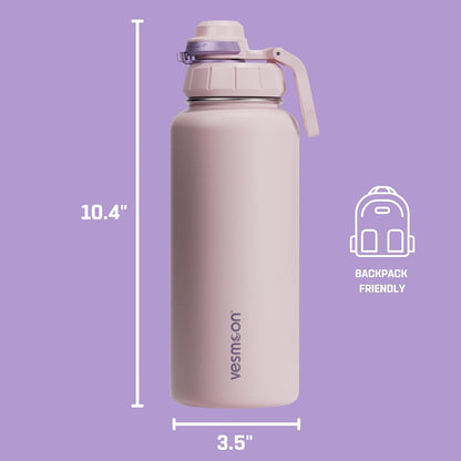 Vessence 24 Oz Stainless Steel Tea Infuser Bottle for Loose Leaf Tea, Water, Herbs, Fruits - Triple Layered Insulated, Leak Proof Bottle with Lid and Clip Handle - 24 Hours Hot/Cold
