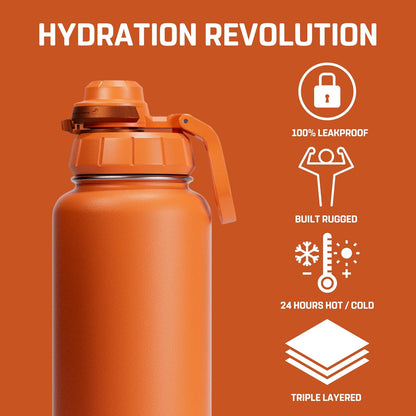 Vessence 24 Oz Stainless Steel Tea Infuser Bottle for Loose Leaf Tea, Water, Herbs, Fruits - Triple Layered Insulated, Leak Proof Bottle with Lid and Clip Handle - 24 Hours Hot/Cold