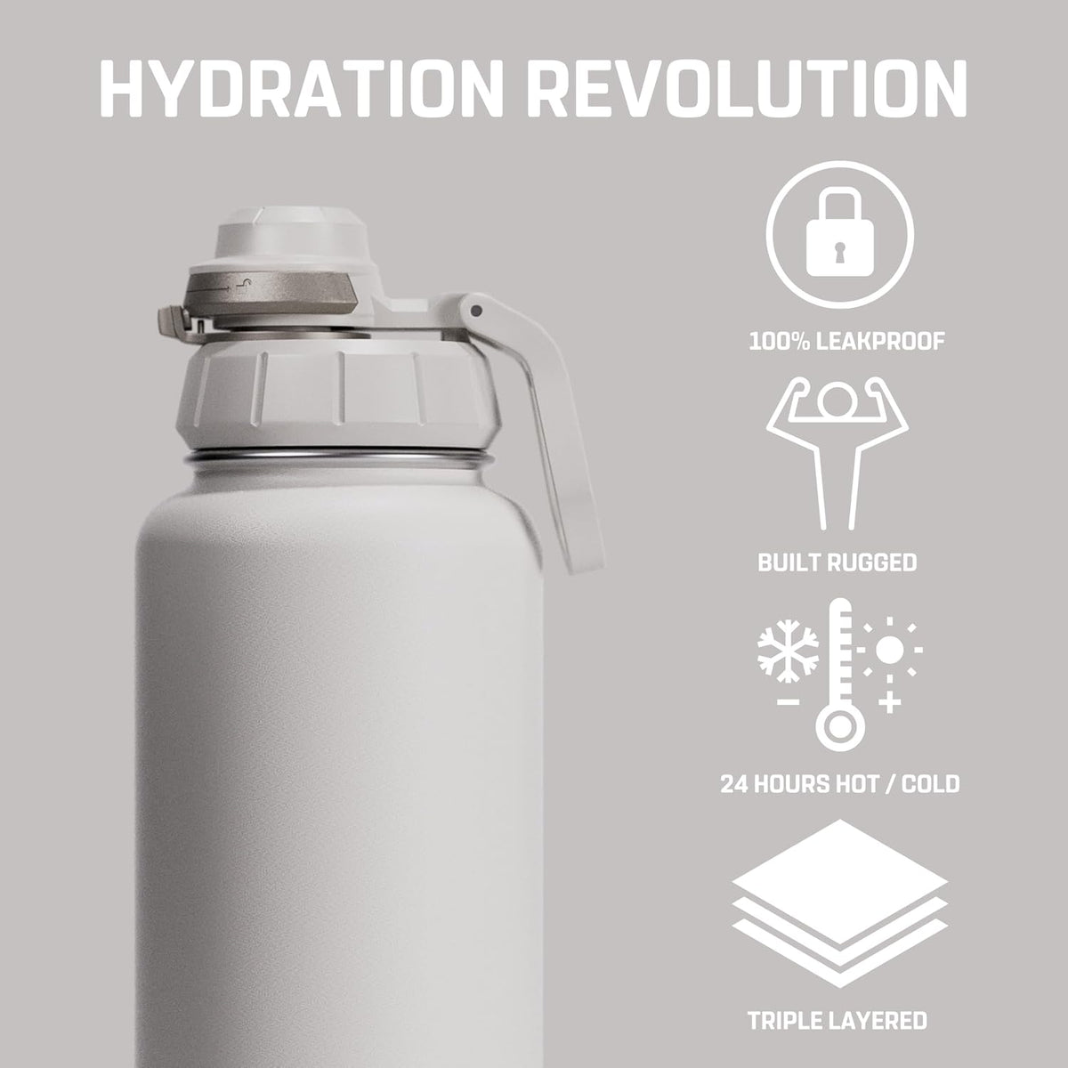 Vessence 24 Oz Stainless Steel Tea Infuser Bottle for Loose Leaf Tea, Water, Herbs, Fruits - Triple Layered Insulated, Leak Proof Bottle with Lid and Clip Handle - 24 Hours Hot/Cold