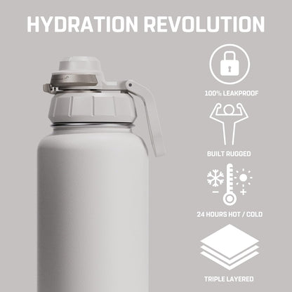 Vessence 24 Oz Stainless Steel Tea Infuser Bottle for Loose Leaf Tea, Water, Herbs, Fruits - Triple Layered Insulated, Leak Proof Bottle with Lid and Clip Handle - 24 Hours Hot/Cold