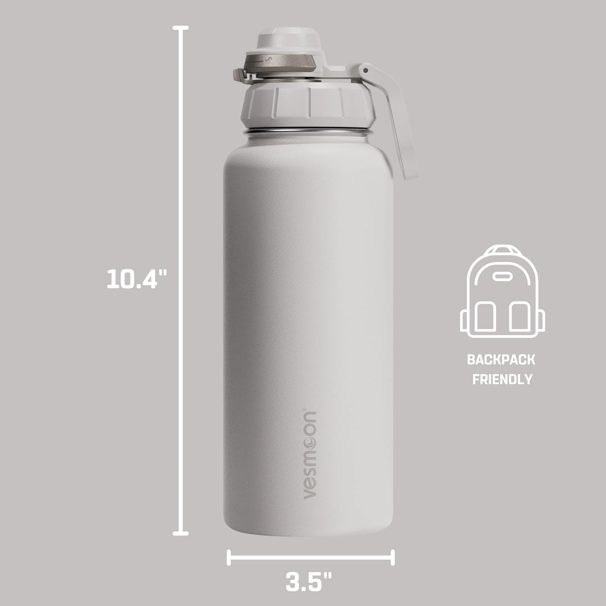 Vessence 24 Oz Stainless Steel Tea Infuser Bottle for Loose Leaf Tea, Water, Herbs, Fruits - Triple Layered Insulated, Leak Proof Bottle with Lid and Clip Handle - 24 Hours Hot/Cold