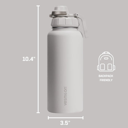 Vessence 24 Oz Stainless Steel Tea Infuser Bottle for Loose Leaf Tea, Water, Herbs, Fruits - Triple Layered Insulated, Leak Proof Bottle with Lid and Clip Handle - 24 Hours Hot/Cold
