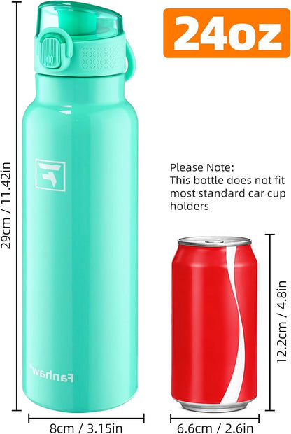 24oz Insulated Water Bottle with Soft Chug Lid, Pink