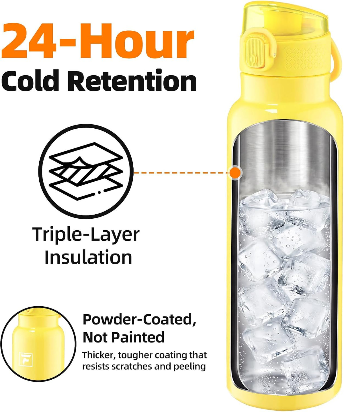 24oz Insulated Water Bottle with Soft Chug Lid, Pink