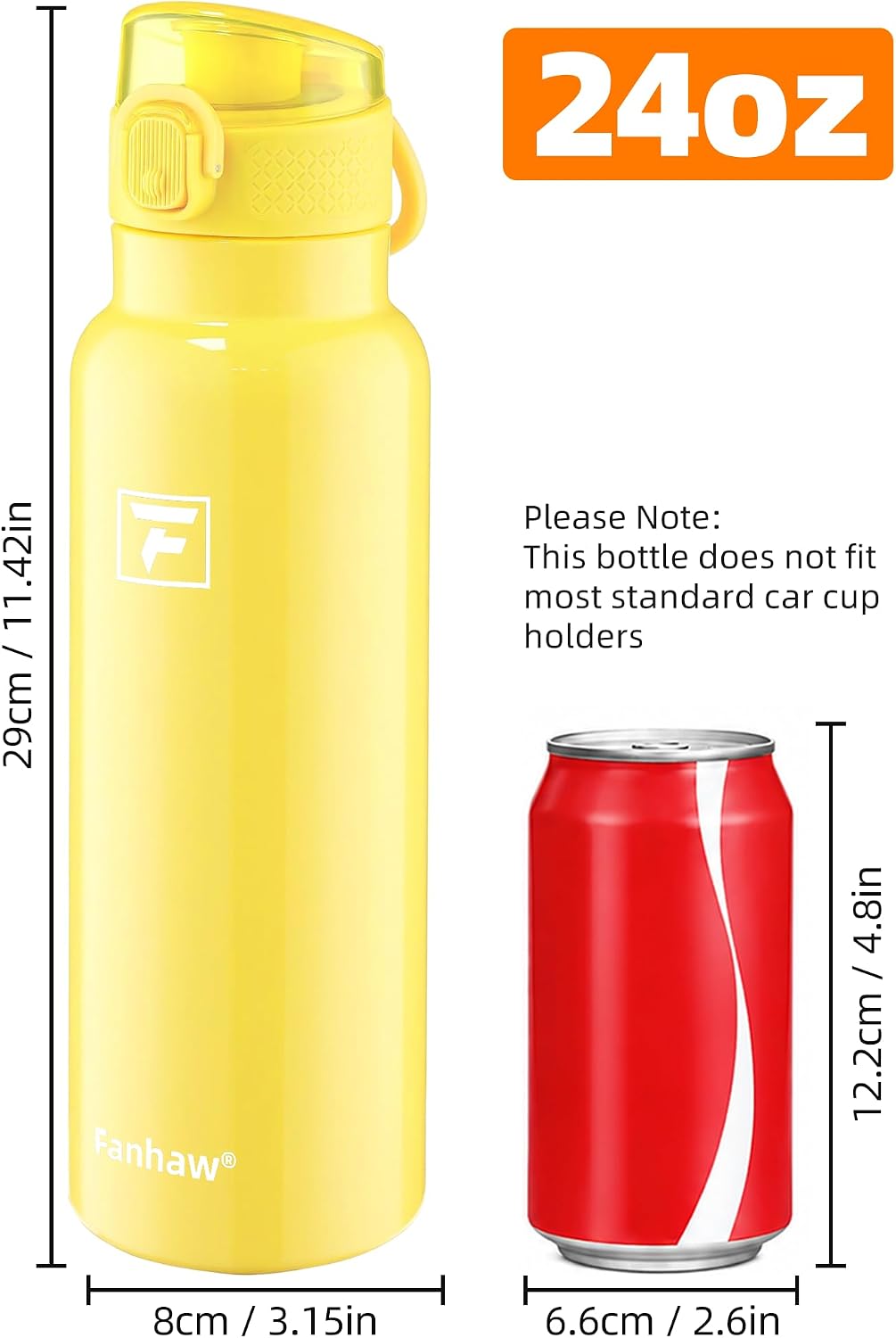 24oz Insulated Water Bottle with Soft Chug Lid, Pink