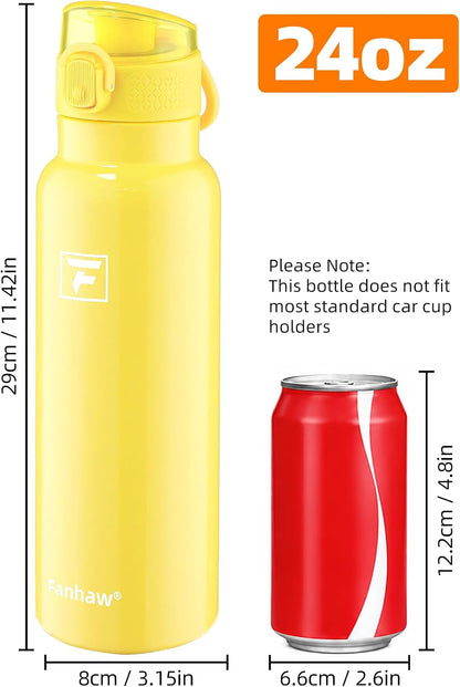 24oz Insulated Water Bottle with Soft Chug Lid, Pink
