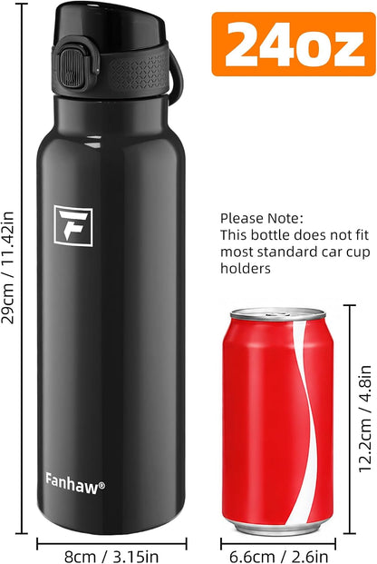 24oz Insulated Water Bottle with Soft Chug Lid, Pink