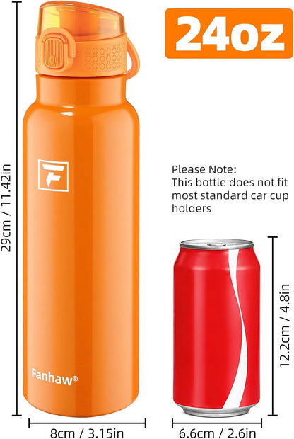 24oz Insulated Water Bottle with Soft Chug Lid, Pink