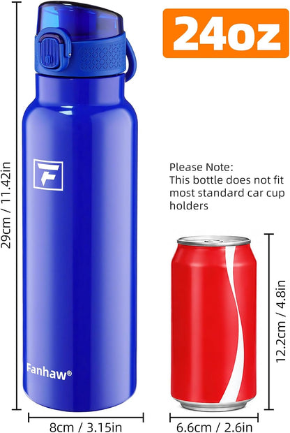 24oz Insulated Water Bottle with Soft Chug Lid, Pink