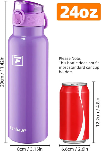 24oz Insulated Water Bottle with Soft Chug Lid, Pink