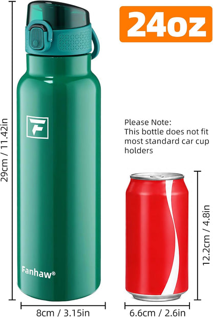 24oz Insulated Water Bottle with Soft Chug Lid, Pink