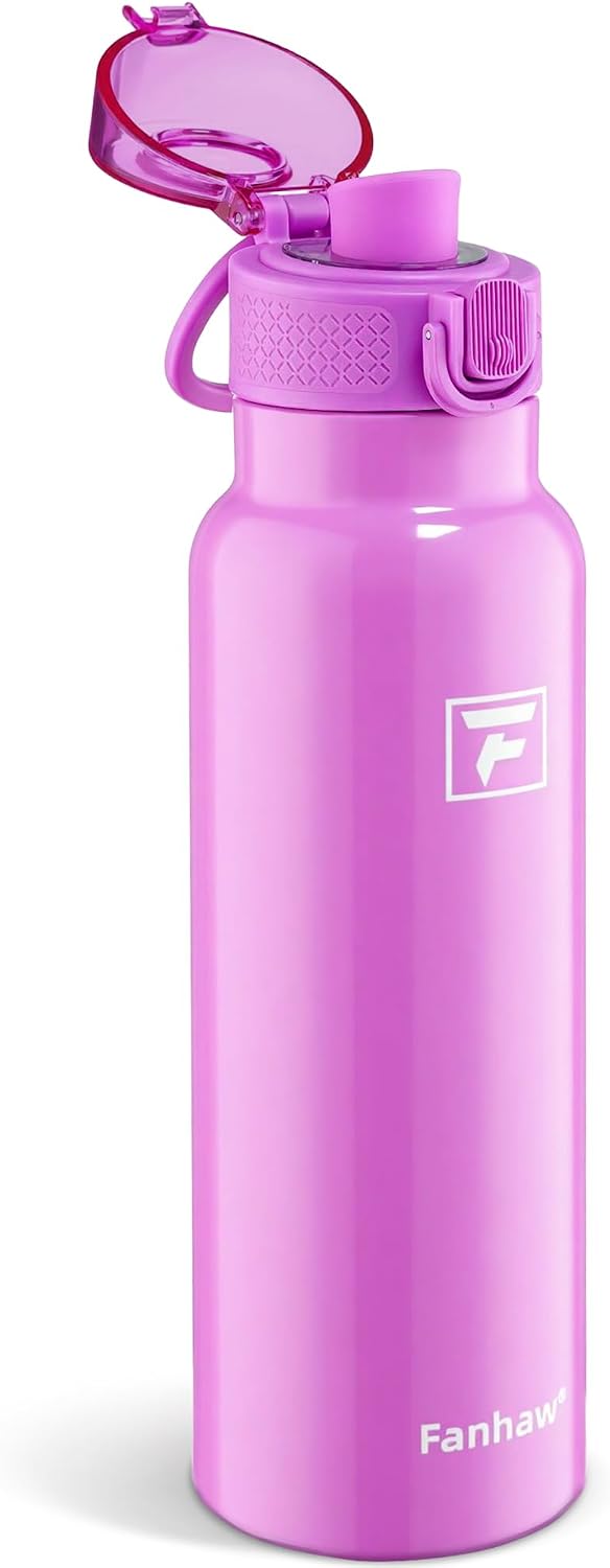 24oz Insulated Water Bottle with Soft Chug Lid, Pink