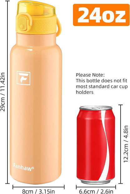 24oz Insulated Water Bottle with Soft Chug Lid, Pink