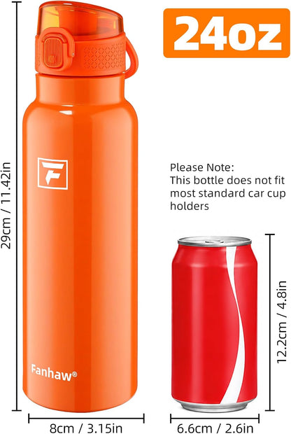 24oz Insulated Water Bottle with Soft Chug Lid, Pink
