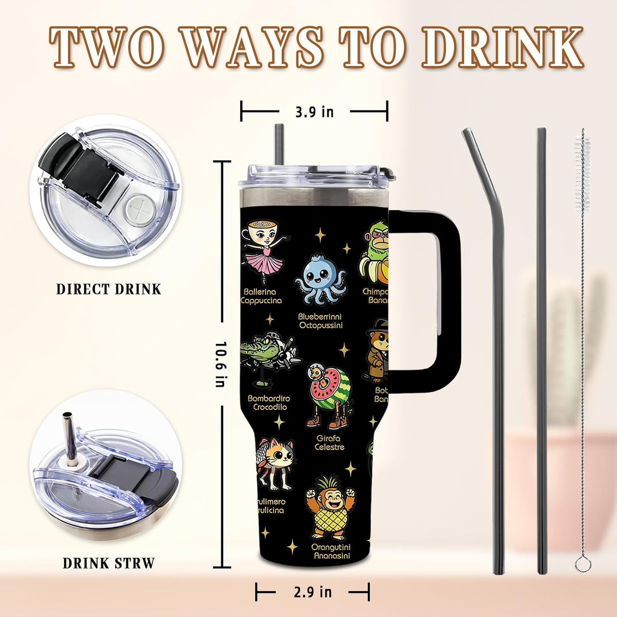 Funny Skull Tumbler 40oz, Insulated Funny Witchy Gifts for Women | Audacity Cup, Skeleton Unicorn Tumbler Leakproof, Gothic Skeleton Water Bottle, Aesthetic Gifts for Tarot Lovers, 1 Pack