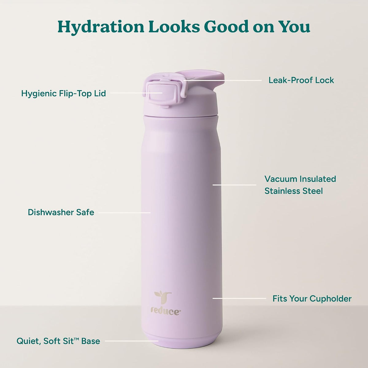 24 oz Hydrate Pro Stainless Steel Insulated Water Bottle - Flip Top Leak-Proof Lid, Dishwasher Safe, BPA-Free, Dual Wall Vacuum, Keeps Drinks Cold for 48 Hrs, Cup Holder Friendly - Dragonfruit