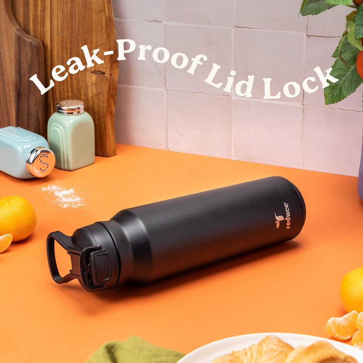 24 oz Hydrate Pro Stainless Steel Insulated Water Bottle - Flip Top Leak-Proof Lid, Dishwasher Safe, BPA-Free, Dual Wall Vacuum, Keeps Drinks Cold for 48 Hrs, Cup Holder Friendly - Dragonfruit