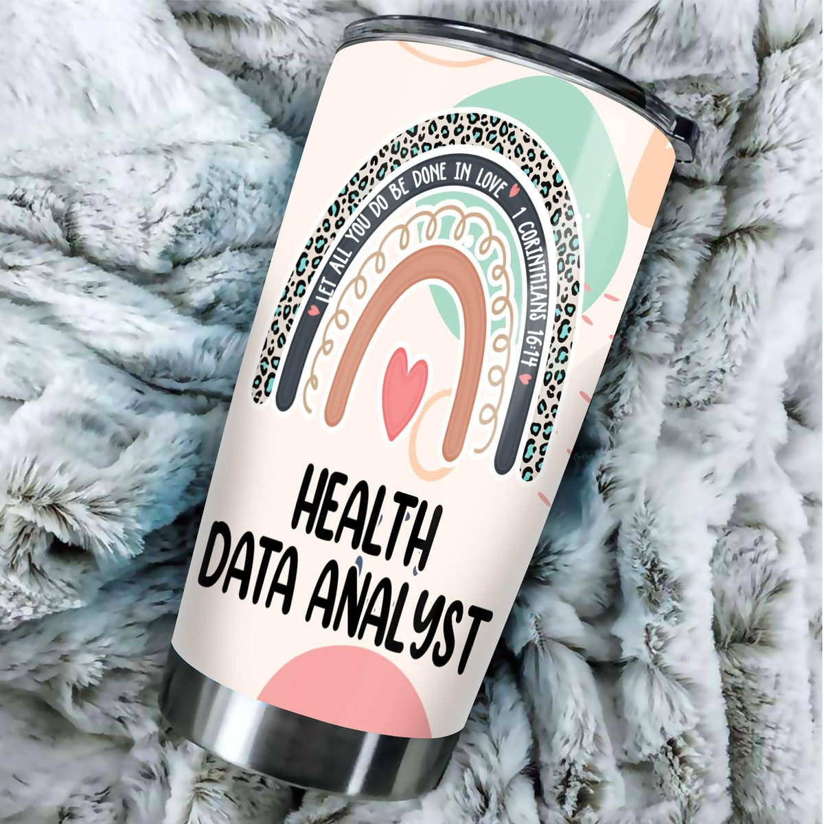 Let All You Do Be Done In Love Postal Clerk Tumbler Stainless Steel 20oz, Office Gifts Women Men Work Friends Coworker, Driking Coffee Cup For Birthday Christmas - Colors K