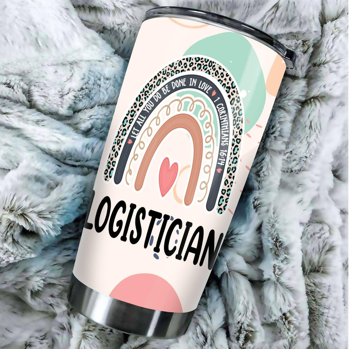 Let All You Do Be Done In Love Postal Clerk Tumbler Stainless Steel 20oz, Office Gifts Women Men Work Friends Coworker, Driking Coffee Cup For Birthday Christmas - Colors K