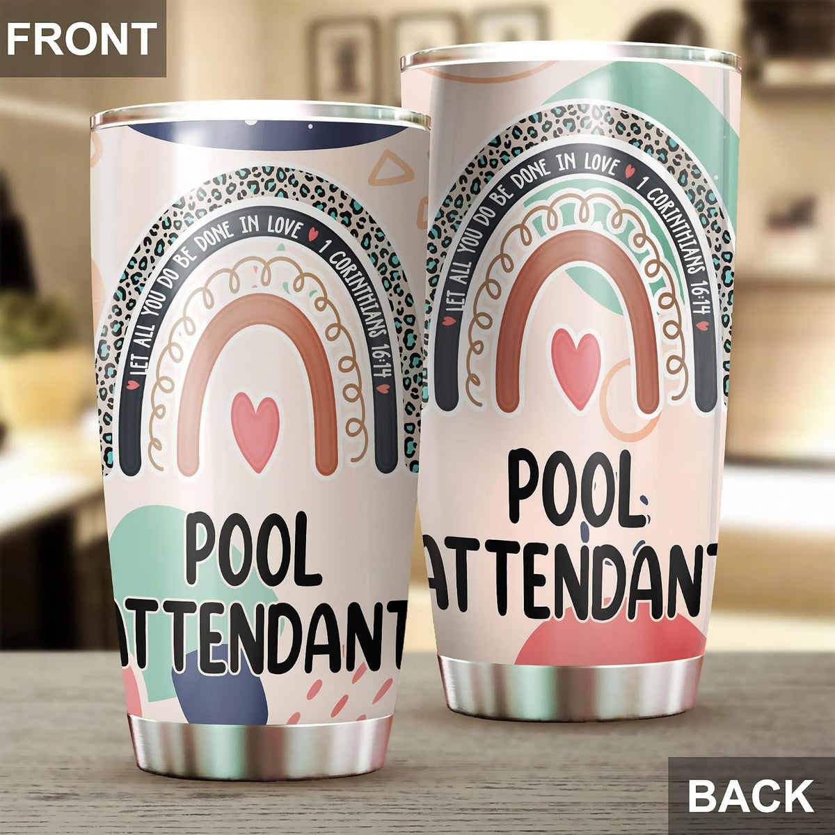 Let All You Do Be Done In Love Postal Clerk Tumbler Stainless Steel 20oz, Office Gifts Women Men Work Friends Coworker, Driking Coffee Cup For Birthday Christmas - Colors K