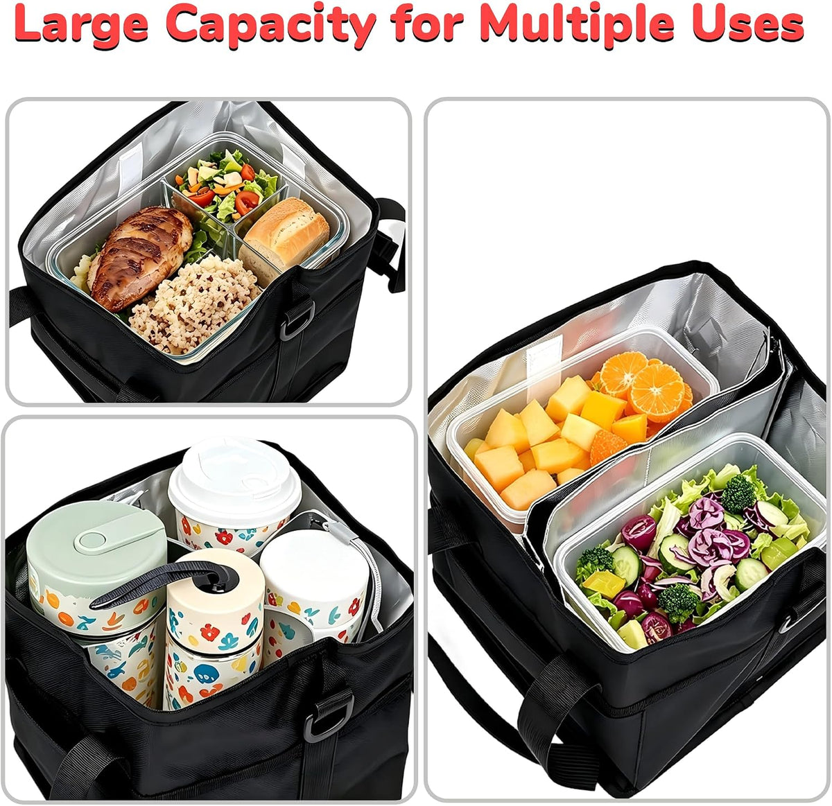 Drink Carrier Bag 4 Cup Holder, Reusable Beverage Carrier