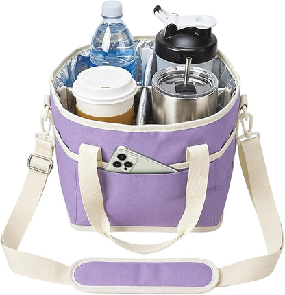 Drink Carrier Bag 4 Cup Holder, Reusable Beverage Carrier
