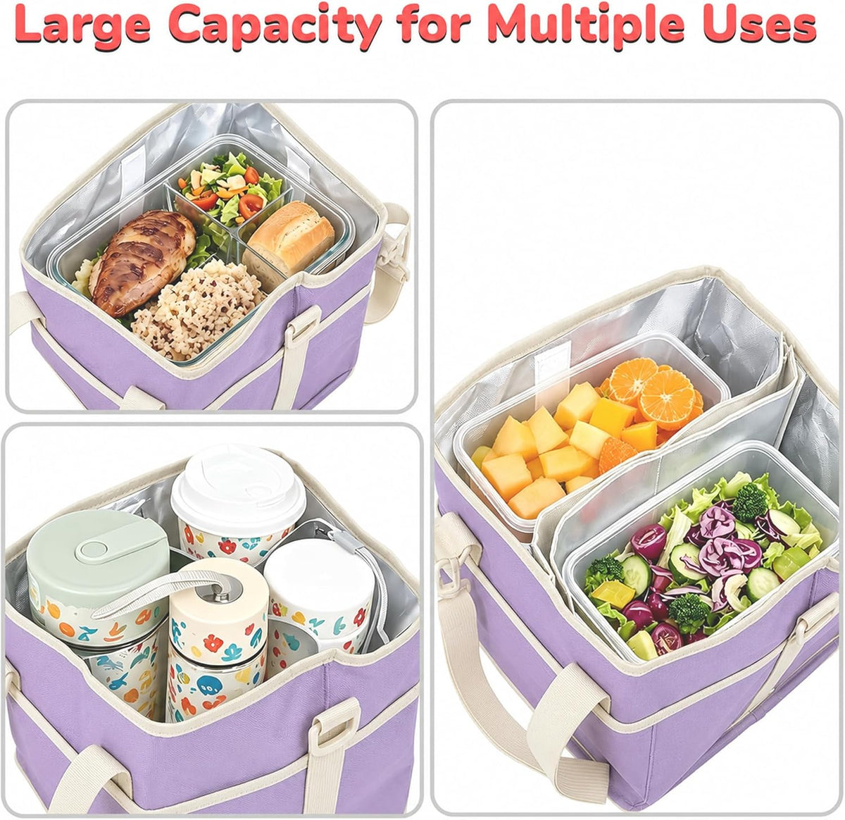 Drink Carrier Bag 4 Cup Holder, Reusable Beverage Carrier