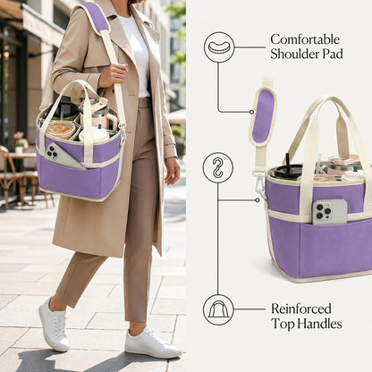Drink Carrier Bag 4 Cup Holder, Reusable Beverage Carrier