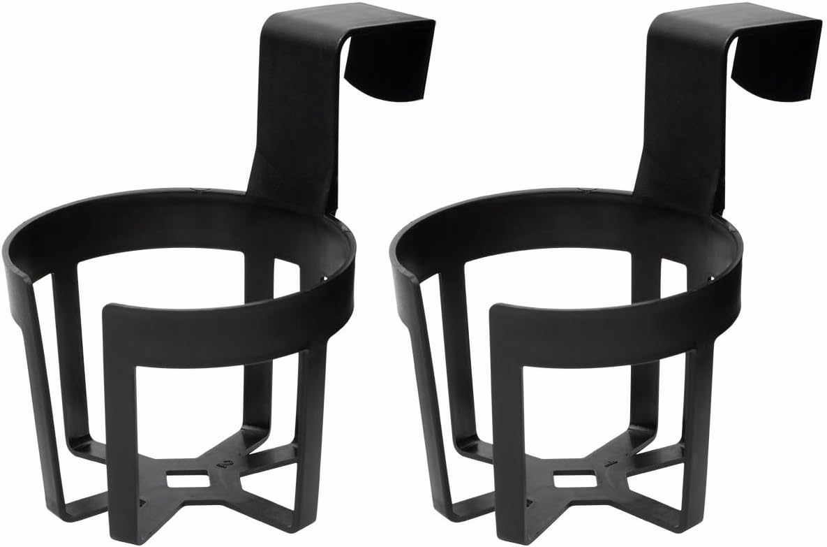 Large Plastic Cup & Beverage Holder, Black, 44oz (3.5L), Pack of 2
