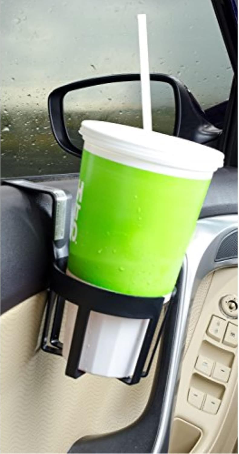 Large Plastic Cup & Beverage Holder, Black, 44oz (3.5L), Pack of 2