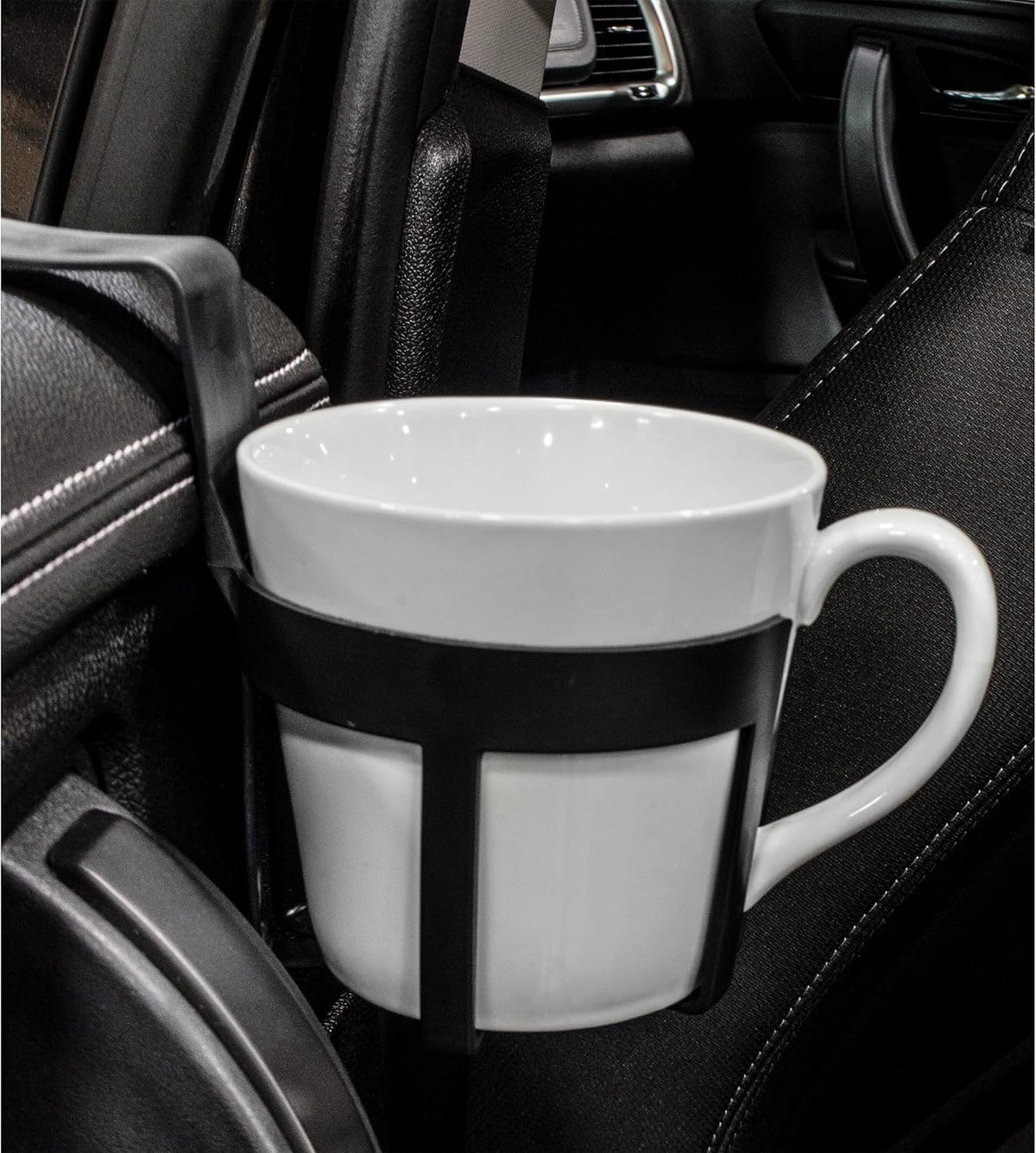 Large Plastic Cup & Beverage Holder, Black, 44oz (3.5L), Pack of 2