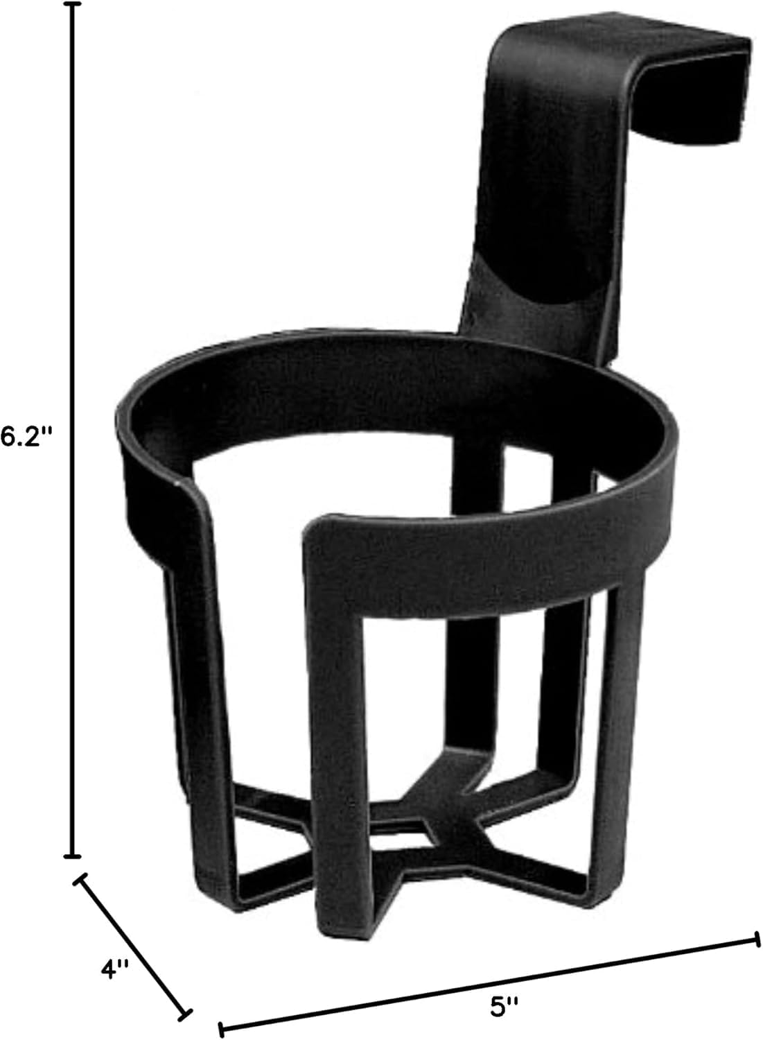 Large Plastic Cup & Beverage Holder, Black, 44oz (3.5L), Pack of 2