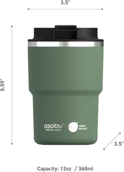 Ultimate Ceramic Travel Mug, 12oz Insulated Stainless Steel Coffee Cup with Handle & Splash-Resistant Lid, Ceramic Lined for Pure Taste, BPA-Free, Double-Wall Vacuum for Hot Drinks