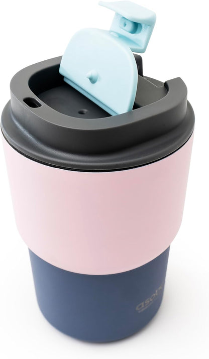 Ultimate Ceramic Travel Mug, 12oz Insulated Stainless Steel Coffee Cup with Handle & Splash-Resistant Lid, Ceramic Lined for Pure Taste, BPA-Free, Double-Wall Vacuum for Hot Drinks