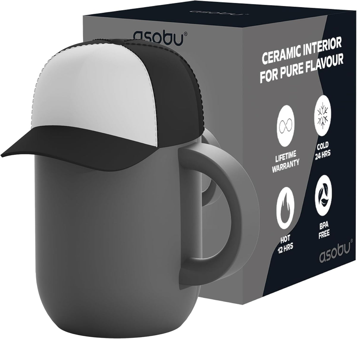 Ultimate Ceramic Travel Mug, 12oz Insulated Stainless Steel Coffee Cup with Handle & Splash-Resistant Lid, Ceramic Lined for Pure Taste, BPA-Free, Double-Wall Vacuum for Hot Drinks